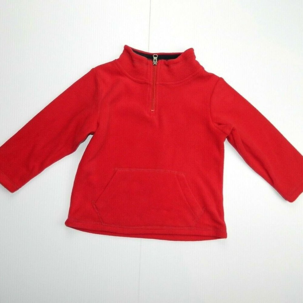 3T  Boys Red Fleece 1/4 Zip Pullover Top